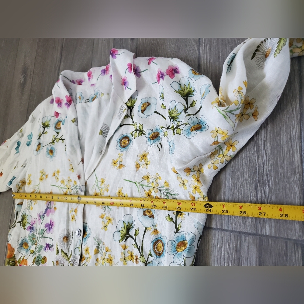 JOHNNY WAS linen cotton multicolor colorful floral Denali jacket plus size XXL - Picture 3 of 9